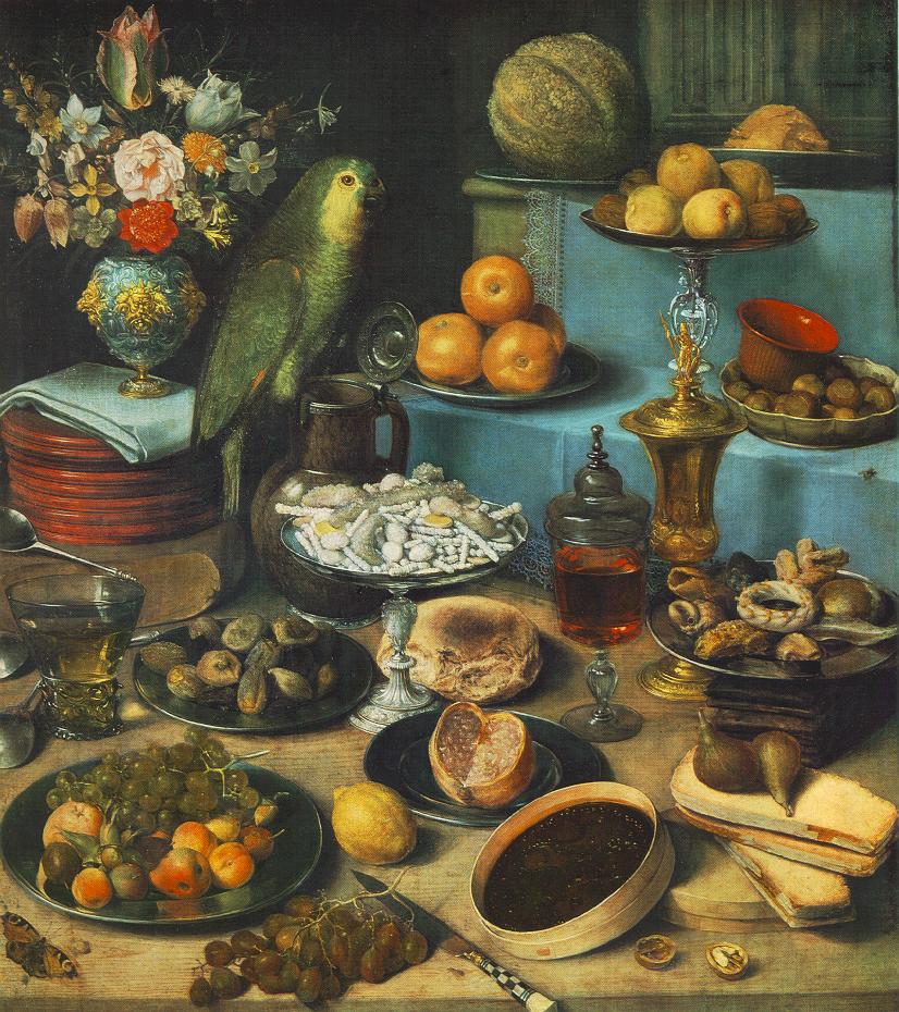 FLEGEL, Georg Still-life with Parrot fdg